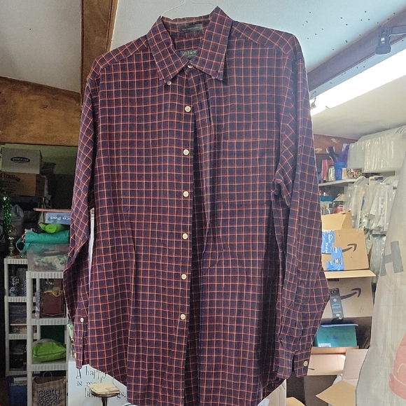 Saddlebred Men's Checkered Shirt Red and Black Medium - Picture 1 of 5